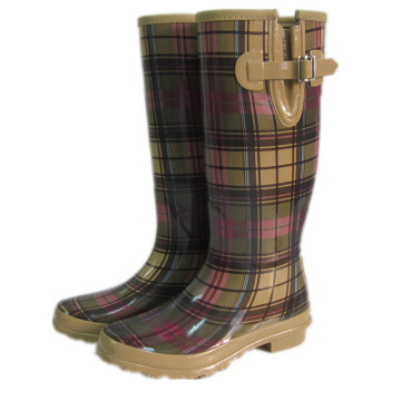 100% Waterproof Plaid Gum Rainboots