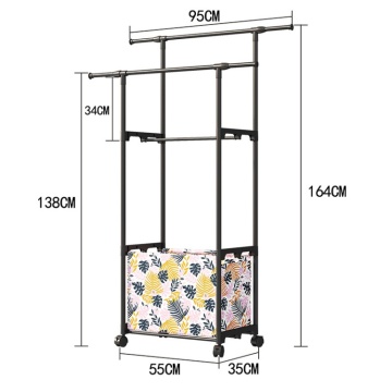 Simple Modern Multi-functional Mobile Coat Rack for Bedroom