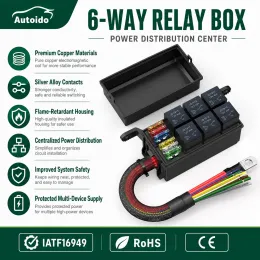 5P 6Way Automotive Relay Fuse Box Waterproof Case Pre Wired Wiring Harness For Car RV Boat Spotlight Audio Modification