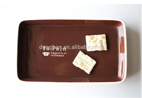 High quality without handle oblong shape baking stoneware