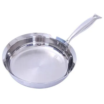 Wholesale and Retail 3 Ply Induction Frypan Stainless Steel 304 Flat Pan Skillet Cookware for Home Kitchen Cooking