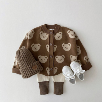 아기 곰 스웨터 코트 가을과 겨울 패션