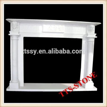 White Marble Fireplace With Pillar