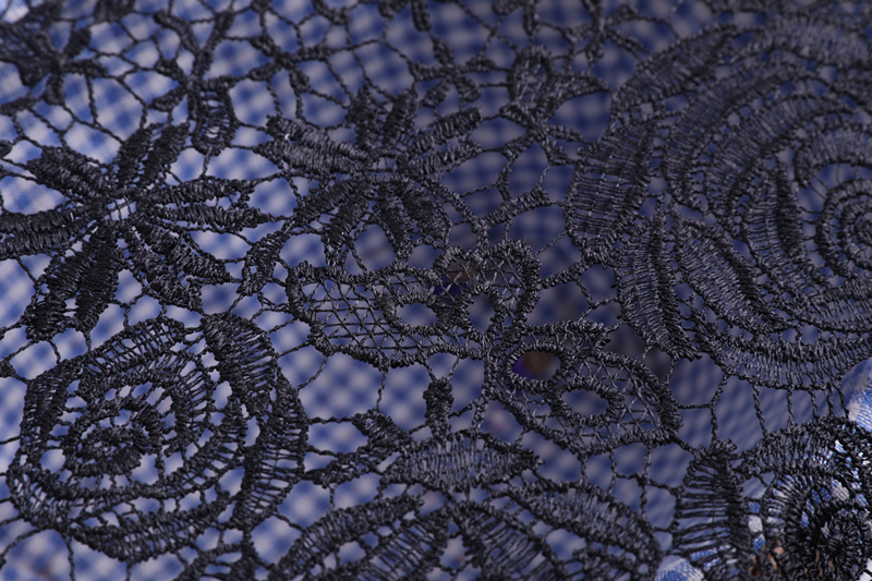 Shiny Black Guipure Fabric