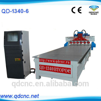 sculpture statue cnc router/Plywood CNC Router with Multi Heads/Wave Board CNC Router QD-1340-6 whatsapp 008615165182092