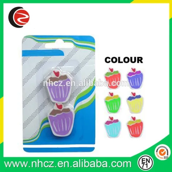 TPR Cake Shape 2D Eraser in Blister Card/Food Shape Eraser