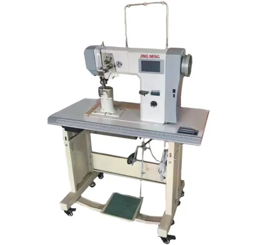 Double Needle Post Bed Shoe Upper Vamp Industrial Sewing Machine with Computer Stepper Control