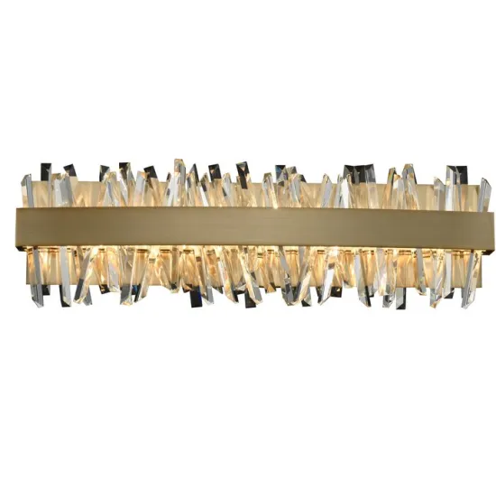 JC LIGHTING Brushed Gold Antique Wall Lamp with Crystal and Stainless Steel for Gallery Walk