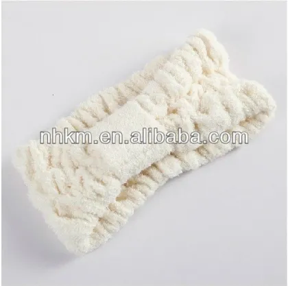 Hot Selling White Terry Shower Headband/Bath Headband/Hair Headband