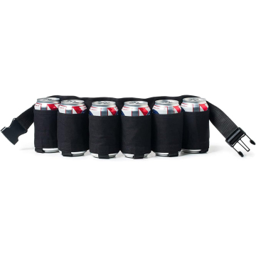 Adjustable Waist Pack Bag - 6-Pack Beer Belt Holster for Bottles and Cans