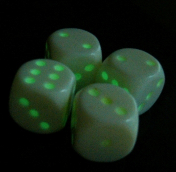 wholesale 6 sides custom printed dice with glowing dots for adult party