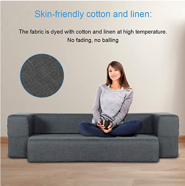 Folding Sofa Dark Gray Queen 