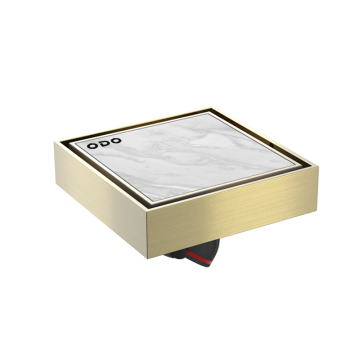 ODO HOTEL AND SHOP PLUS Expo 2024 Square Stainless Steel Floor Drain Brushed Gold
