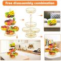 5 Tier Fruit Basket Bowl Kitchen Counter Large Capacity Metal Wire Countertop Vegetables Storage Rack Detachable Stand Holder