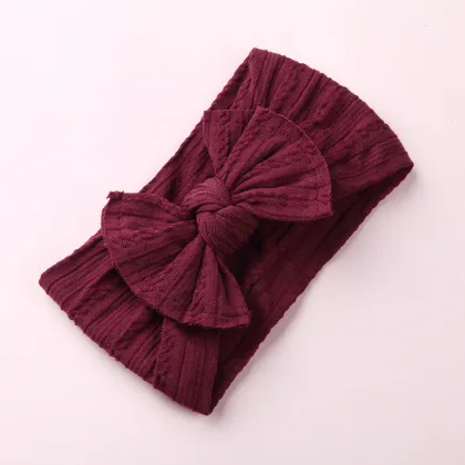 Baby Nylon Headband Elastic Jacquard Wide Edge Bow Headband