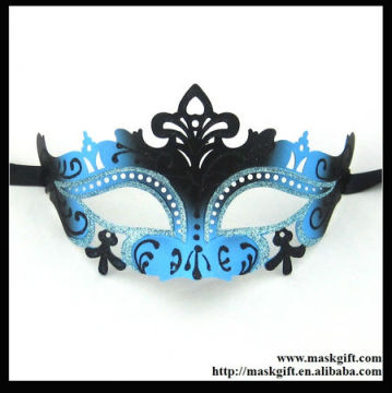 Perfect!!! Hot Sell Light Blue And Black With Shinning Glitter Festival Carnival Mask Wholesale D002