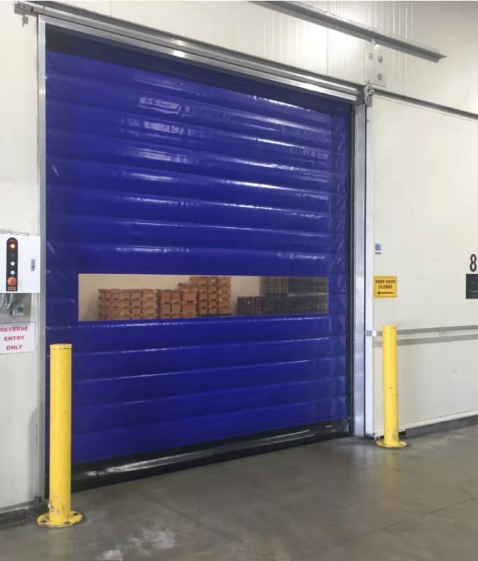 cold room high speed door blue curtain