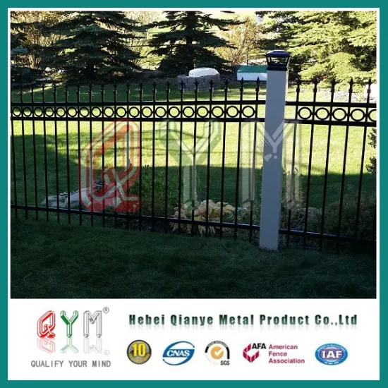 Galvanized Picket Weld Fence / Ornamental Iron Steel Metal Picket Fence