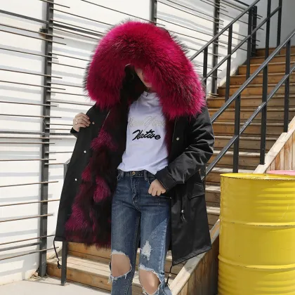 Womens Parka Casual Outwear Autumn Winter Military Hooded Coat Winter Jacket Women Fur Coats Women's Winter Jackets And Coats