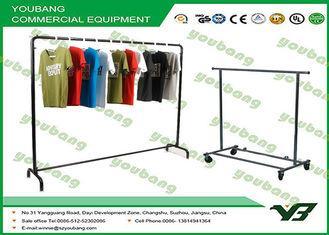 Single Pole Movable Metal Garment Rack With 4 Wheels For Cl