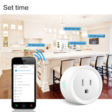 มินิสมาร์ท Wifi ปลั๊กซ็อกเก็ตเต้ารับไร้สายเปิดใช้งาน Amazon Alexa Google Home Mobile App 220V US Smart Plug