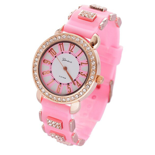 Colorido reloj de pulsera de silicona personalizada para mujeres