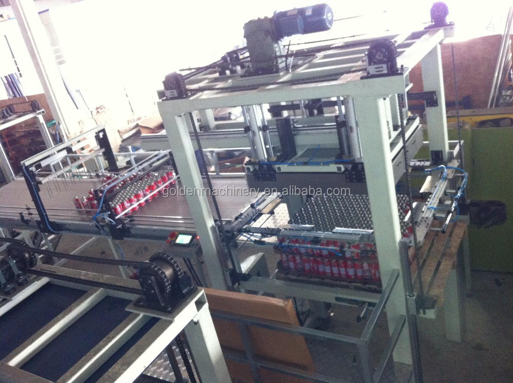 Automatic aerosol tin can palletizer stacker machine