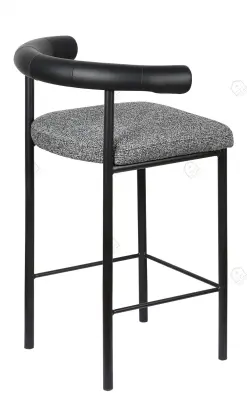 Imported microfiber leather black kashmir bar stool