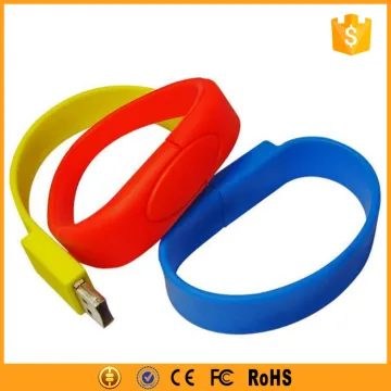cheap free sample customized logo silicone bracelet usb flash drive for promotional gift