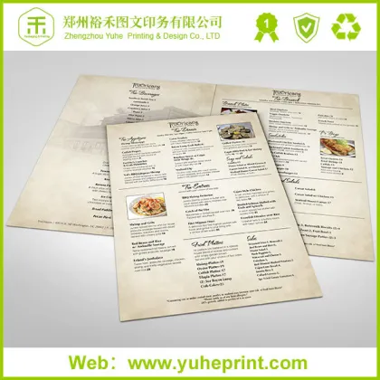 Bar cafe coffee restautant brochure cookbook printing longhorn steakhouse menu