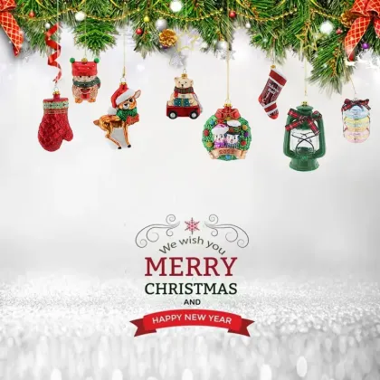 Cute Hand-Made Christmas Glass Blown Ornaments & Burger Fries Figurines