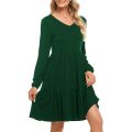 Damen Wrap V Neck Kleid