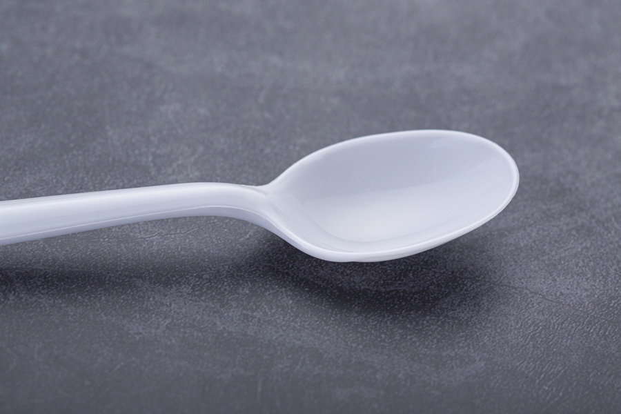 Medium Weight White Plastic Spoon