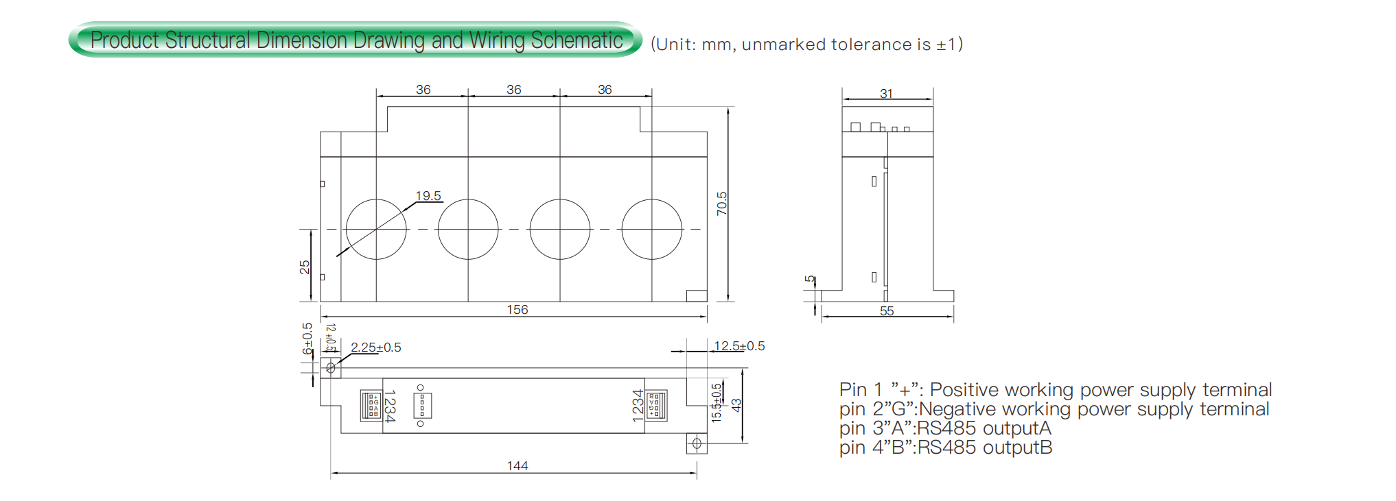 DC Residual Current Sensor