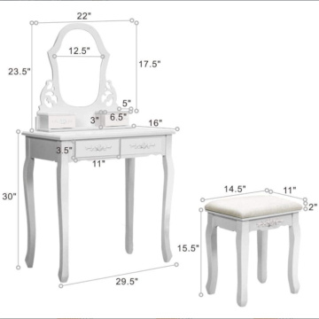 Mdf Dressing Table Makeup Set with Large Mirror