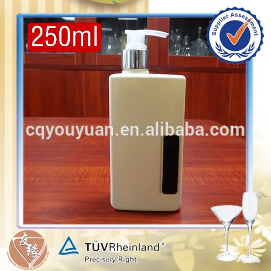 wholesale screw pump sealing cheap 250ml white painting glass liquid hand soap bottle