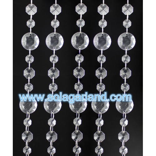 Acrylic Crystal Bead Strand Curtain With Silver Ring Outdoor Christmas Party Decorations