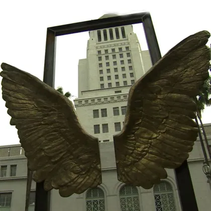 cheap and fine bronze angel wings sculpture
