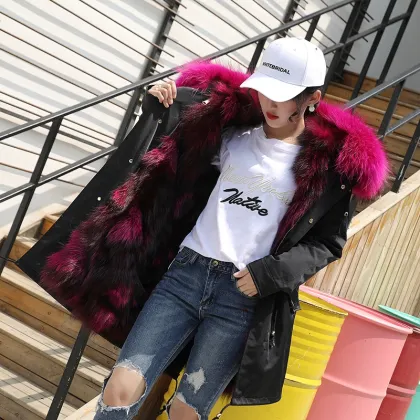 Womens Parka Casual Outwear Autumn Winter Military Hooded Coat Winter Jacket Women Fur Coats Women's Winter Jackets And Coats