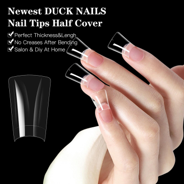 Soft Gel Half Cover Clear Natural Acrylic Duck Feet Nail Tips
