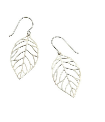 Clearance silver plated drop earrings leaf drop earrings