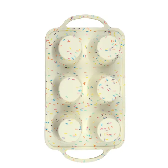 6-Cup Cavity Cookie & Cupcake Non-Stick Bakeware Set: Easy Clean Pastry Muffin Cake Molds