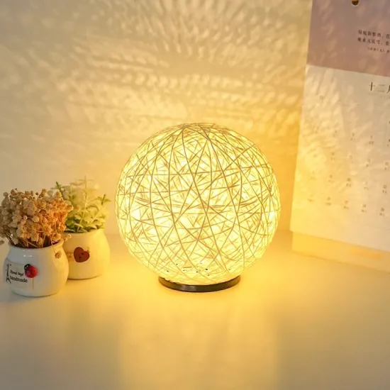 Handwoven Rattan USB Table Lamp with Eye Protection Night Light - Ideal for Wedding Lighting