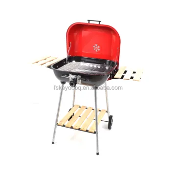 Custom Portable Bbq Grill Foldable Side Table Trolley Charcoal Barbecue Grill Charcoal Grill