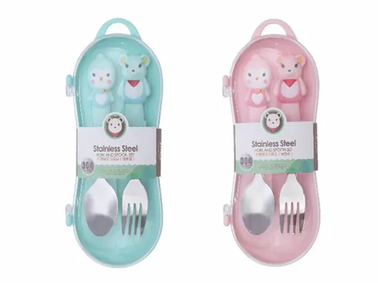 304 Stainless Steel Fork Spoon Portable Baby Tableware