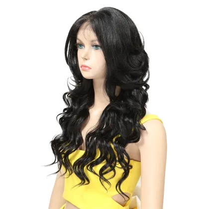 Charming synthetic wig24 Inch for black women Ombre colored long wave hair Lace frontal wig loose synthetic hair wig