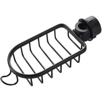 Bathroom Kitchen Soap Basket & Shower Shelf: No-Drill, Stainless Steel, Rod-Hanging Design