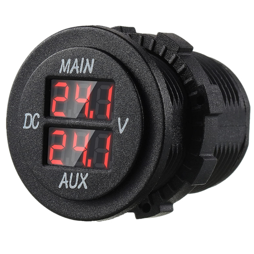 12V Auto Boat Motorcycle LED Digital Voltmeter Aux