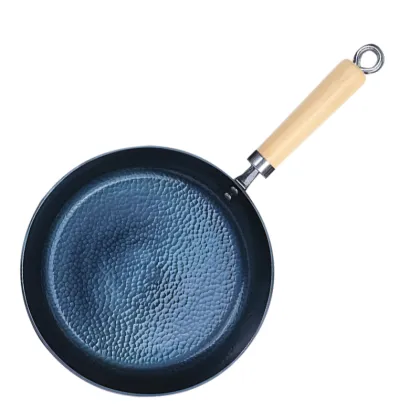 Wooden Handle Uncoated Blue Carbon Steel Jiahe Frying Pan - Popular Design