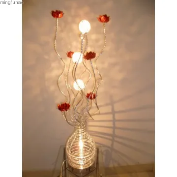 Hot sale romantic rose vase table lamp for luxury hotel